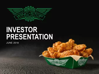 INVESTOR  PRESENTATION  JUNE 2018  0  FORWARD-LOOKING STATEMENTS  Forward-Looking Statements  This