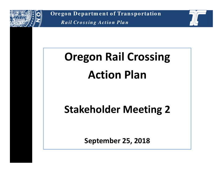 oregon rail crossing action plan