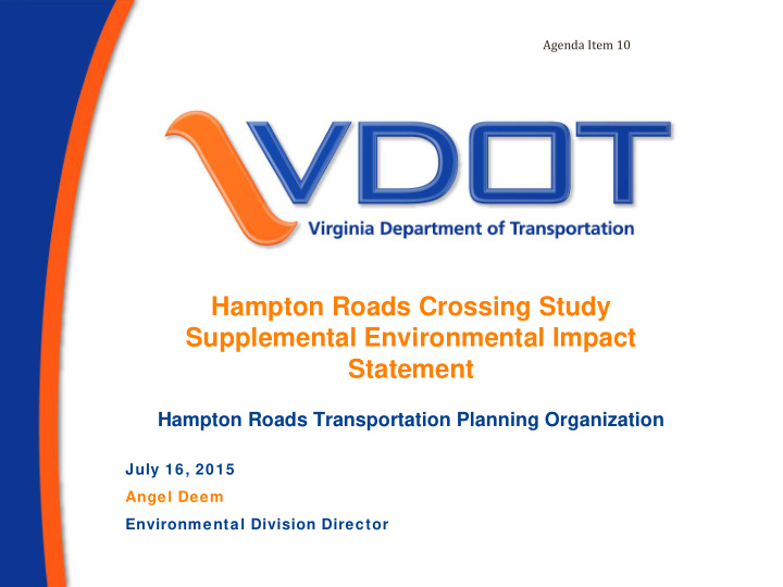hampton roads crossing study supplemental environmental
