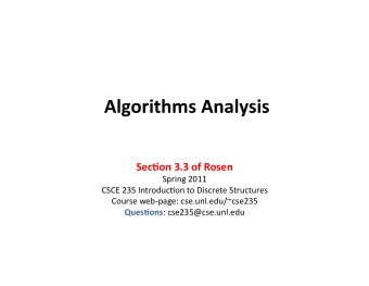 Outline    Introduc5on    Input  Size    Order  of  Growth