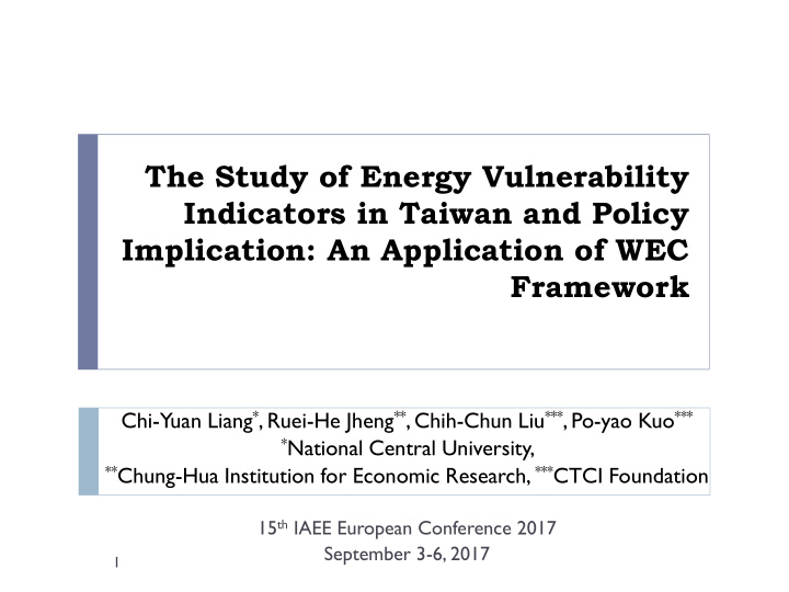 the study of energy vulnerability