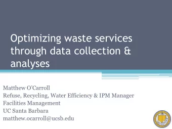analyses  Matthew OCarroll  Refuse, Recycling, Water Efficiency &amp; IPM Manager  Facilities