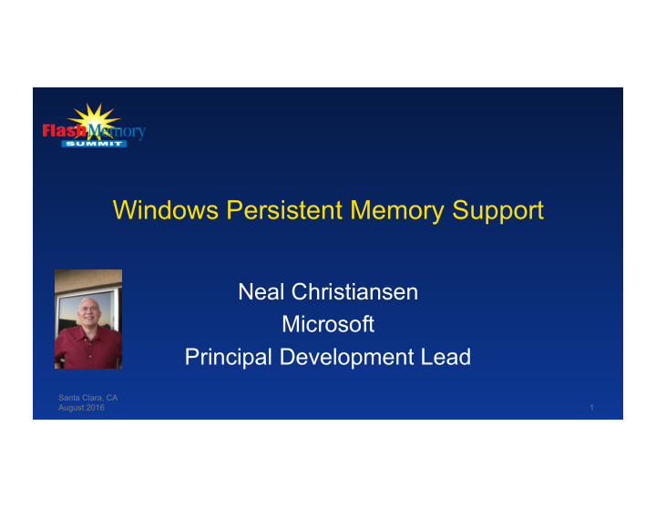 windows persistent memory support