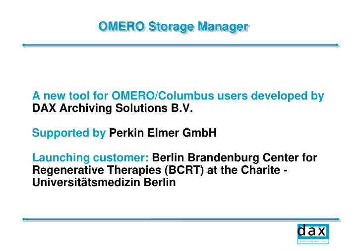 omero storage manager