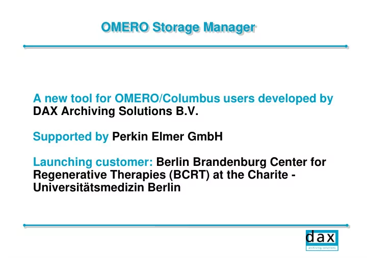omero storage manager