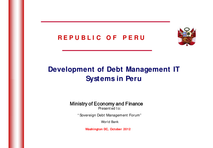 development of debt management it systems in peru
