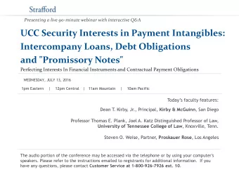 and &quot;Promissory Notes&quot;  Perfecting Interests In Financial Instruments and Contractual