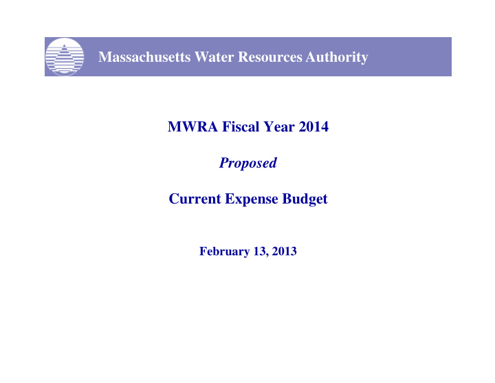 massachusetts water resources authority mwra fiscal year