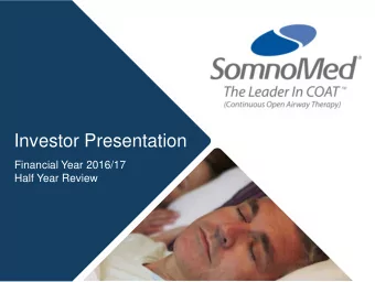 Investor Presentation  Financial Year 2016/17  Half Year Review  Investor Presentation |  Slide 0