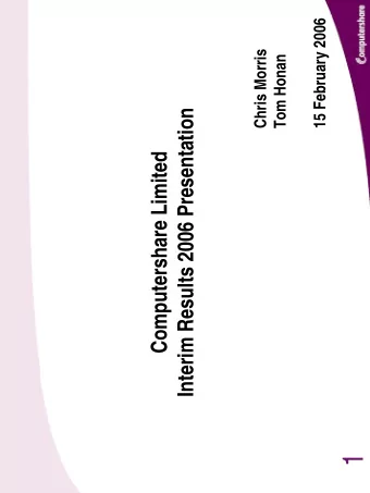 1  CEOs Report  Financial  Results  Introduction  2  Introduction  Chief Financial Officer  Tom