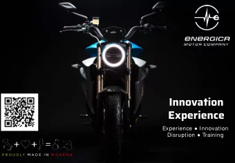 Innovation  Experience Experience  Innovation Disruption  Training  Energica Motor Company