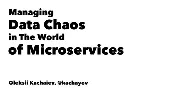 of Microservices  Oleksii Kachaiev, @kachayev  @me   CTO at Attendify  6+ years with Clojure