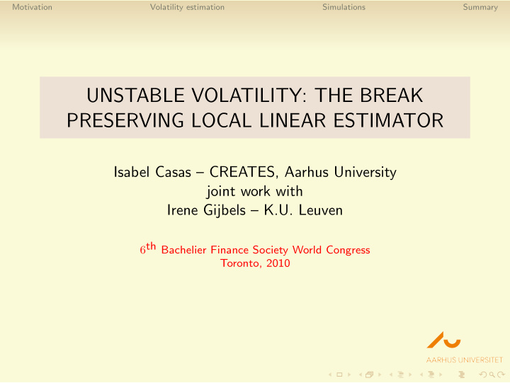 unstable volatility the break preserving local linear