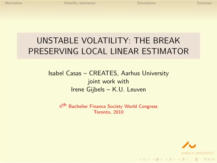 unstable volatility the break preserving local linear