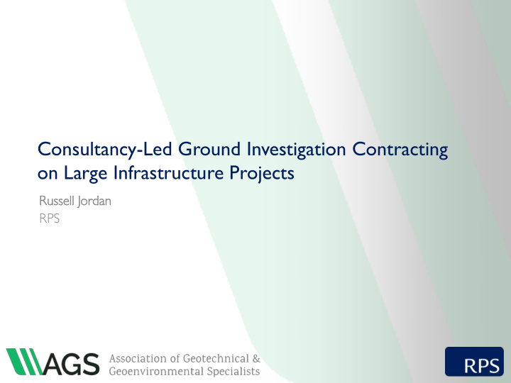 consultancy led ground investigation contracting on large
