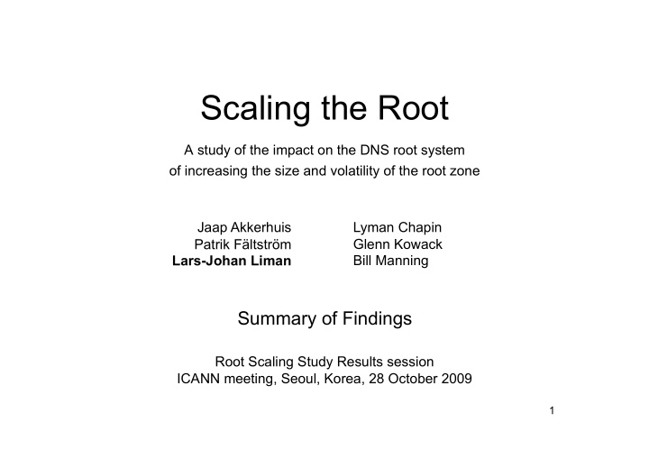 scaling the root
