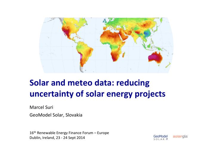 solar and meteo data reducing uncertainty of solar energy