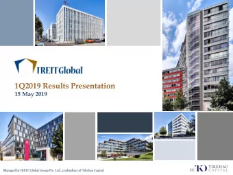 1Q2019 Results Presentation  15 May 2019  Important Notice  This presentation may contain