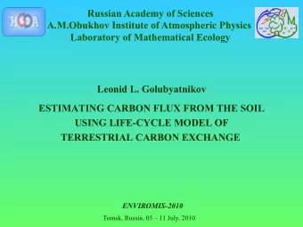 Russian Academy of Sciences A.M.Obukhov Institute of Atmospheric Physics  Laboratory of