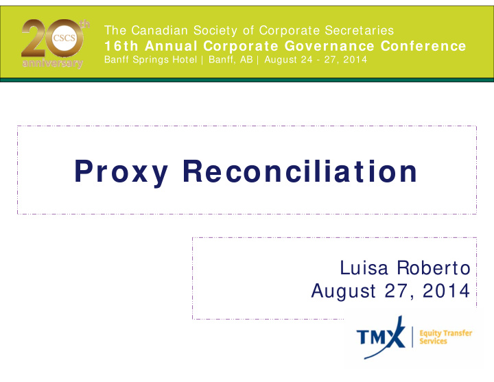 proxy reconciliation