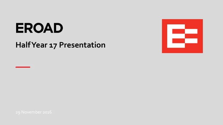 half year 17 presentation
