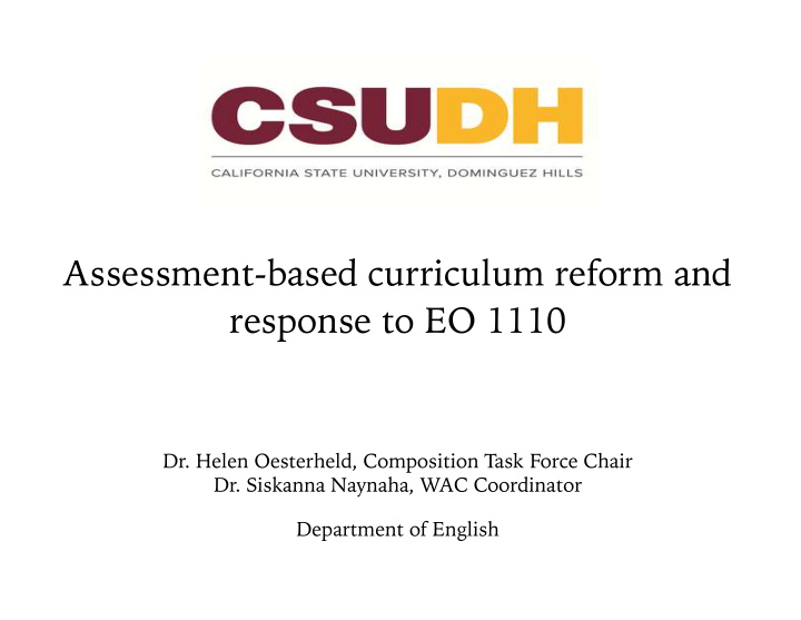 dr helen oesterheld composition task force chair