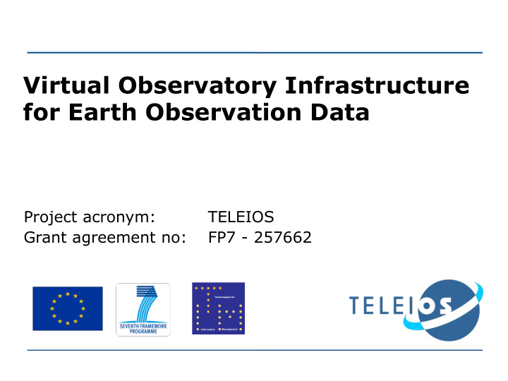 virtual observatory infrastructure for earth observation