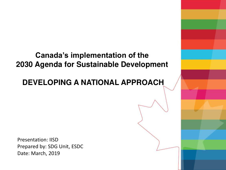 canada s implementation of the