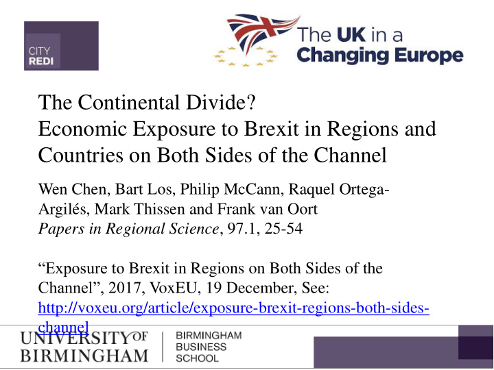 economic exposure to brexit in regions and