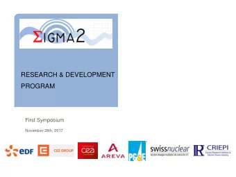 RESEARCH &amp; DEVELOPMENT  PROGRAM  First Symposium  November 28th, 2017  Reasons for a new