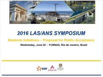 2016 LAS/ANS SYMPOSIUM Students Initiatives  Proposal for Public Acceptance  Wednesday, June 22