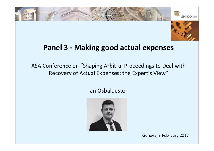 panel 3 making good actual expenses