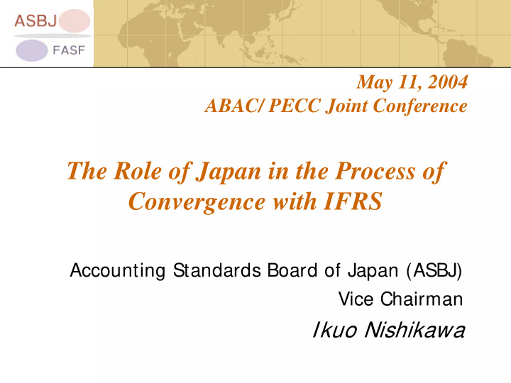 the role of japan in the process of convergence with ifrs