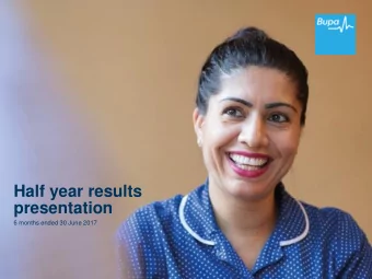 presentation  6 months ended 30 June 2017  Overview  Market unit performance  Financial review