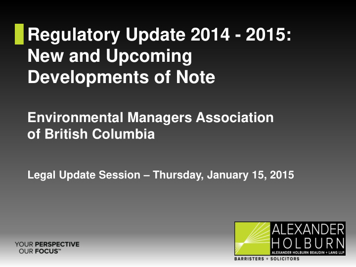 regulatory update 2014 2015