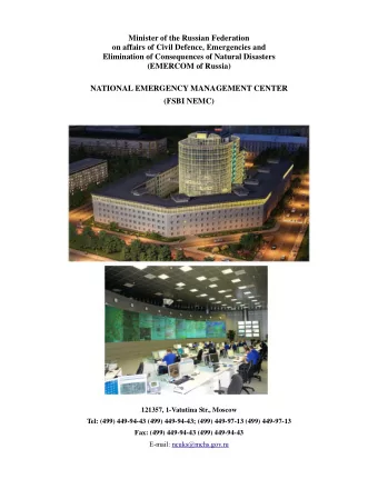 Minister of the Russian Federation  on affairs of Civil Defence, Emergencies and  Elimination of