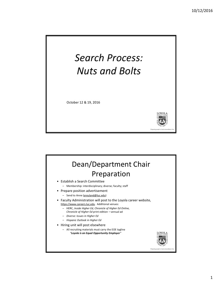 search process nuts and bolts
