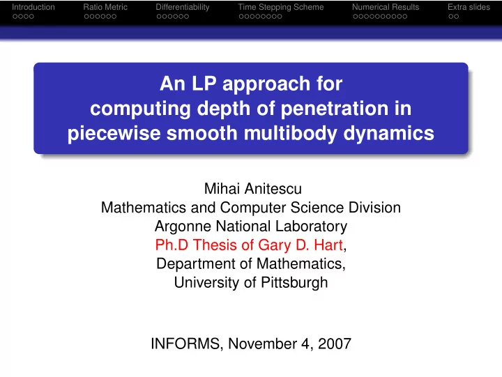 an lp approach for computing depth of penetration in