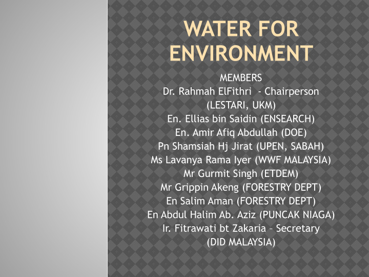 water for environment