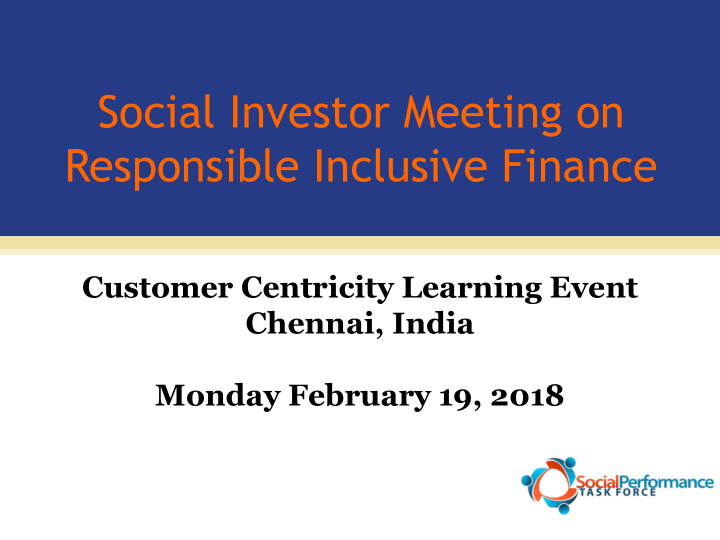social investor meeting on responsible inclusive finance