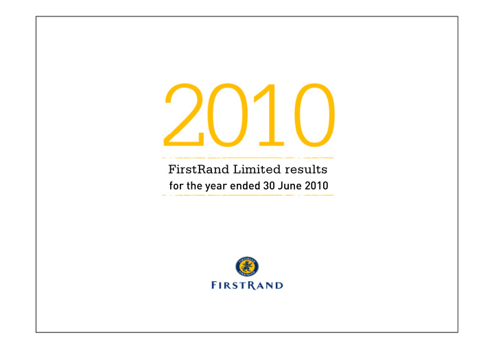 firstrand limited results