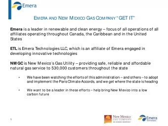 ANY GET IT Emera is a leader in renewable and clean energy  focus of all operations of all