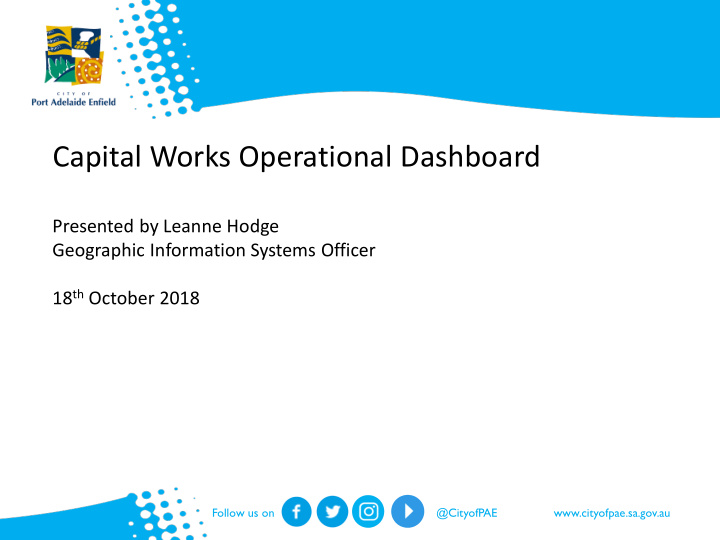 capital works operational dashboard
