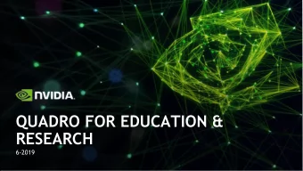 QUADRO FOR EDUCATION &amp;  QUADRO FOR EDUCATION &amp;  RESEARCH  RESEARCH  6-2019  EDUCATION