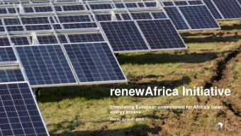 renewAfrica Initiative Stimulating European commitment for Africas clean  energy access Rome,