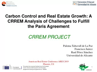 CRREM PROJECT  Paloma Taltavull de La Paz  Francisco Jurez  Raul Prez Snchez  Universidad de