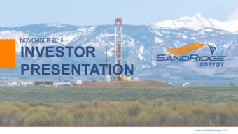 INVESTOR  PRESENTATION  CAUTIONARY STATEMENTS  Forward Looking Statement  This presentation