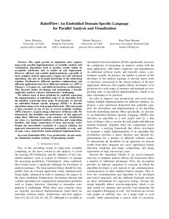 BabelFlow: An Embedded Domain Specific Language  for Parallel Analysis and Visualization  Steve