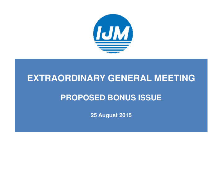 extraordinary general meeting