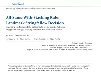 Presenting a live 90-minute webinar with interactive Q&amp;A  All-Sums-With-Stacking Rule: